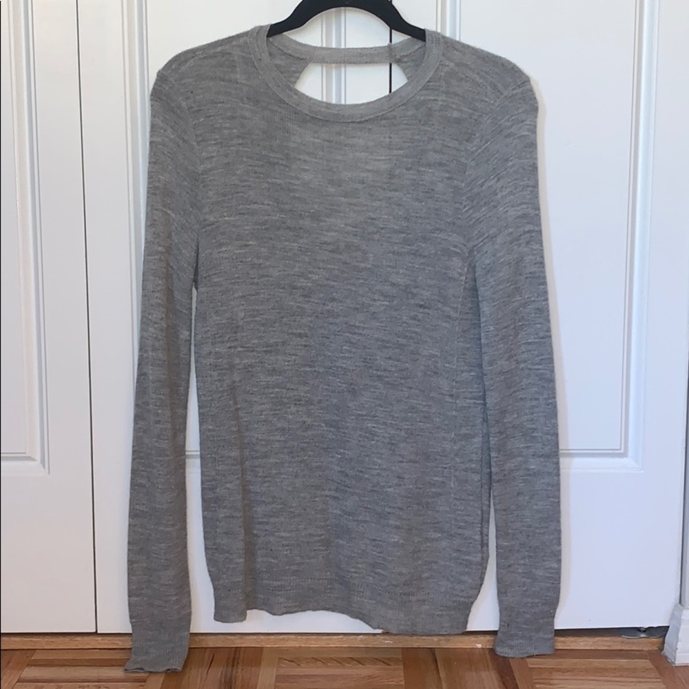 Gray Zara Open Back Sweater